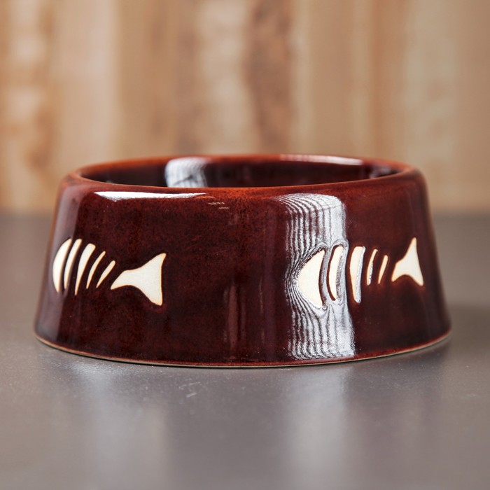 Миска "Рыба" 0,3 л, коричневый