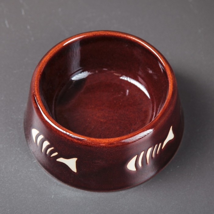 Миска "Рыба" 0,3 л, коричневый