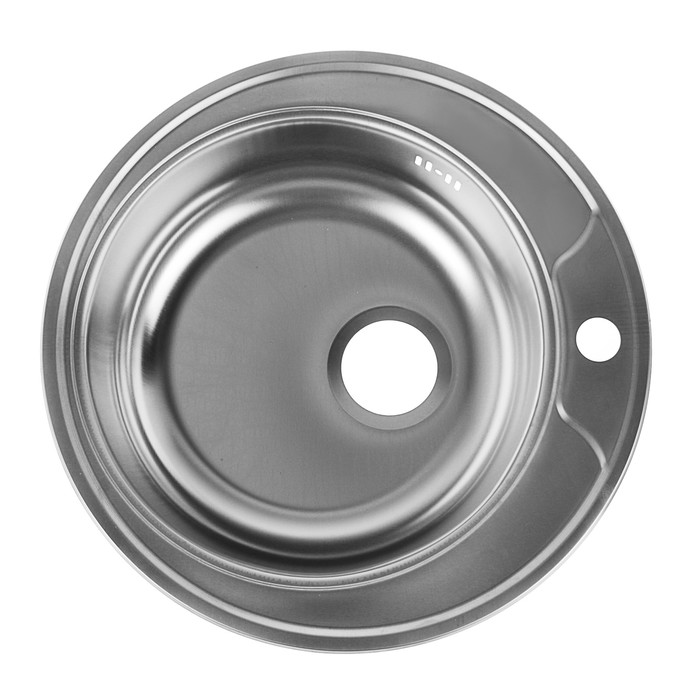 Мойка кухонная "Кромрус", врезная, без сифона, d=49 см, нержавеющая сталь 0.6 мм