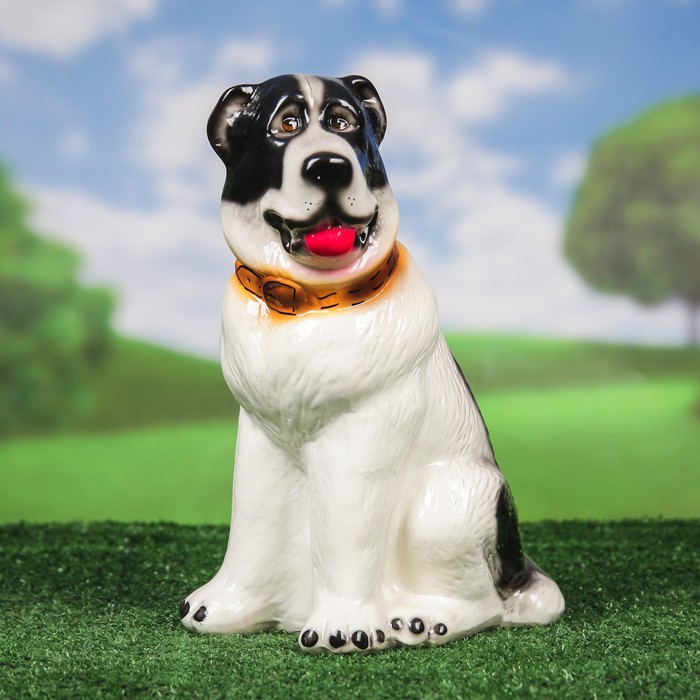 Садовая фигура "Собака Алабай   глянец рыжая МИКС