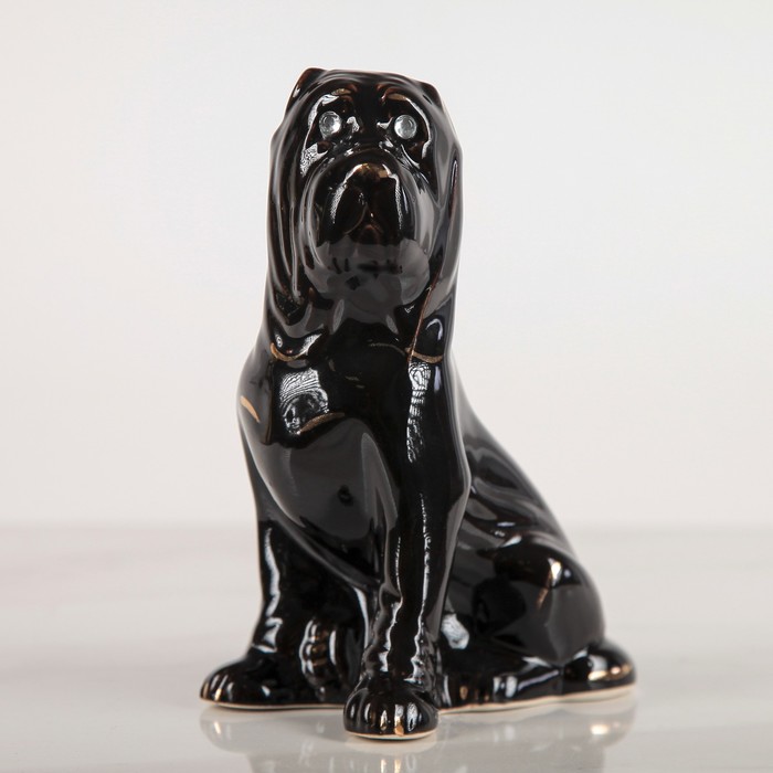 Сувенир "Собака Мастиф мини   глянец чёрный