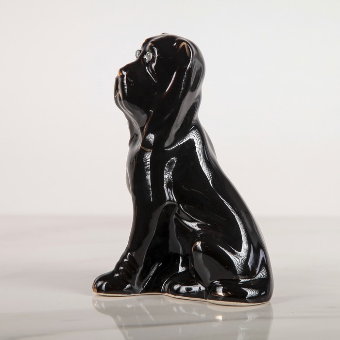 Сувенир "Собака Мастиф мини глянец чёрный