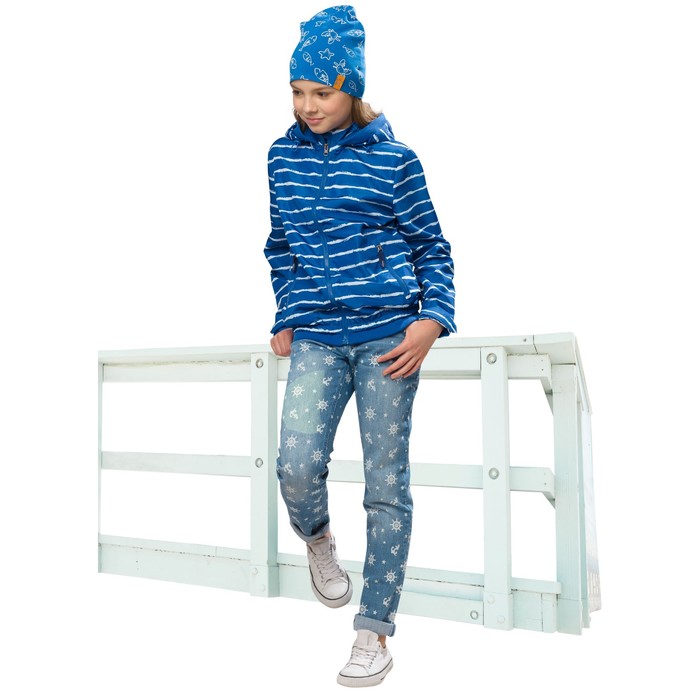 Ветровка для девочки, рост 140 см, цвет синий