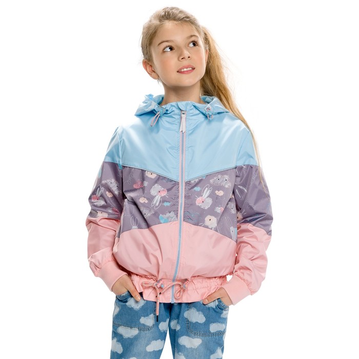 Ветровка для девочки, рост 164 см, цвет голубой