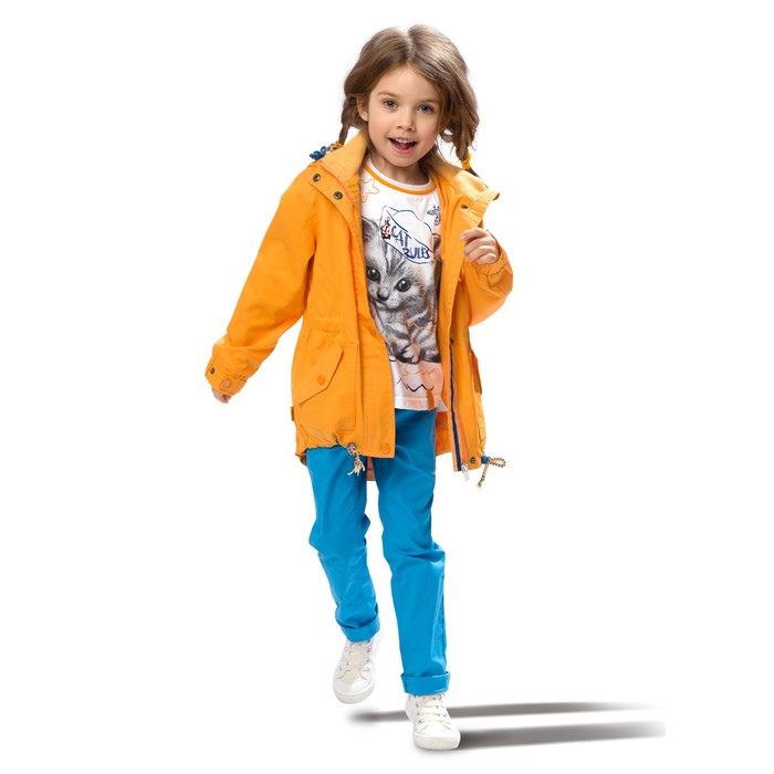 Плащ для девочки, рост 116 см, цвет оранжевый