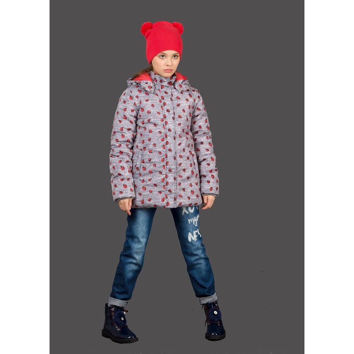 Плащ для девочки, рост 128 см, цвет серый