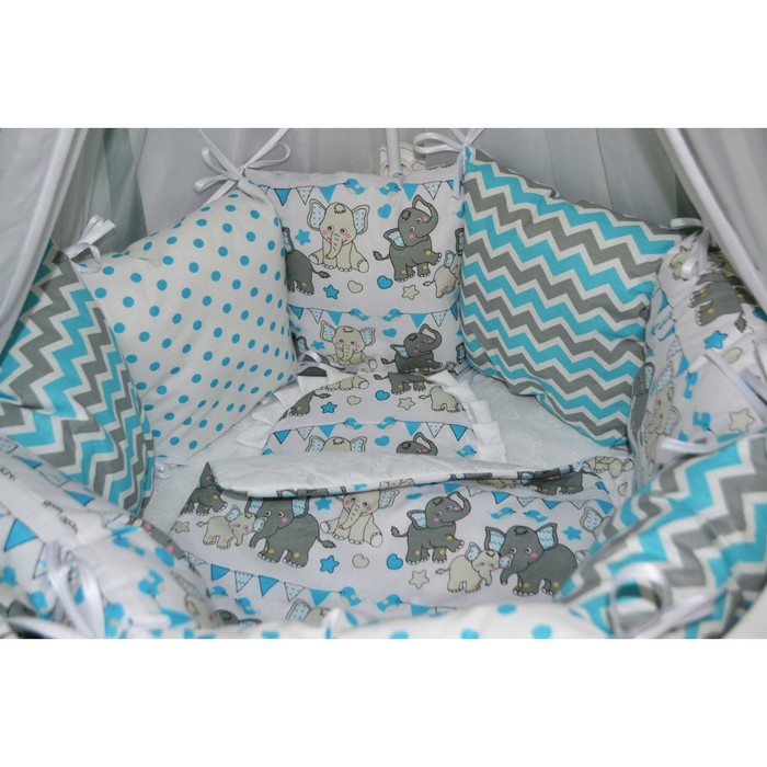 Комплект для круглой кроватки "Цирк", 22 предмета, цвет голубой