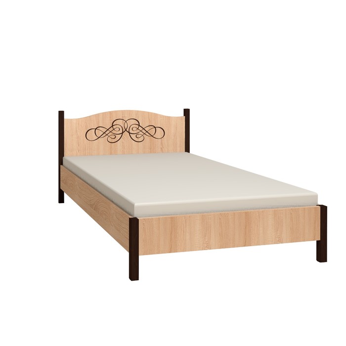 Кровать Adele 1400, без основания, 2100х1475х960, дуб сонома/орех шоколадный