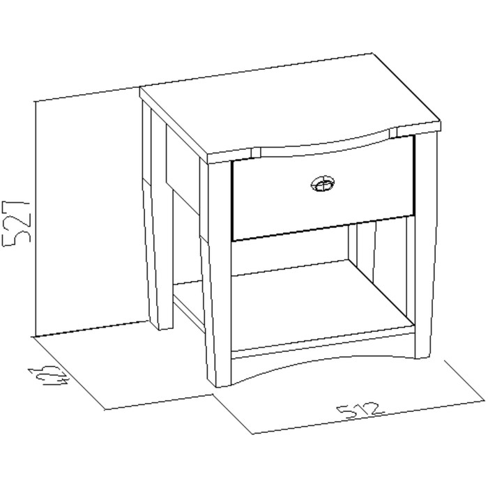 Тумба прикроватная Adele, 430х520х530, дуб сонома