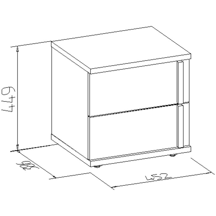 Тумба прикроватная Bauhaus, 390х460х450, дуб сонома