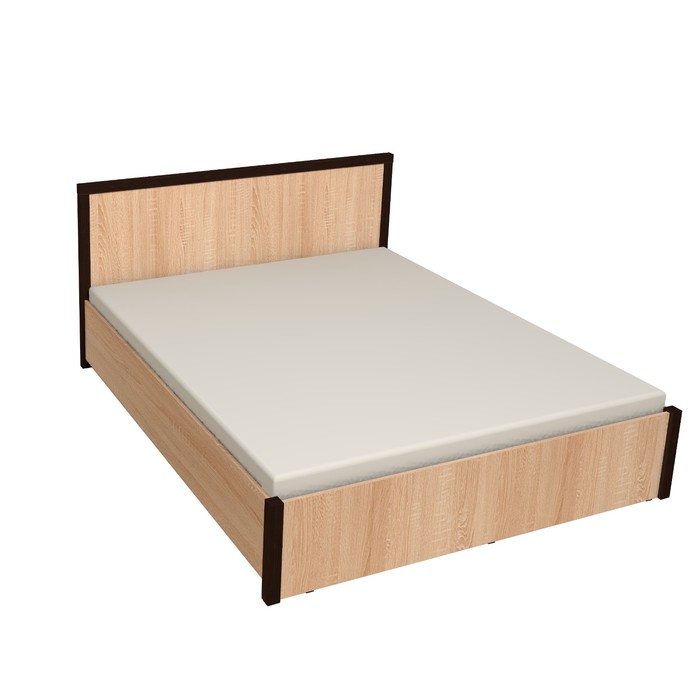 Кровать с ПМ Bauhaus 1800, с основанием, 2120х1880х1010, дуб сонома