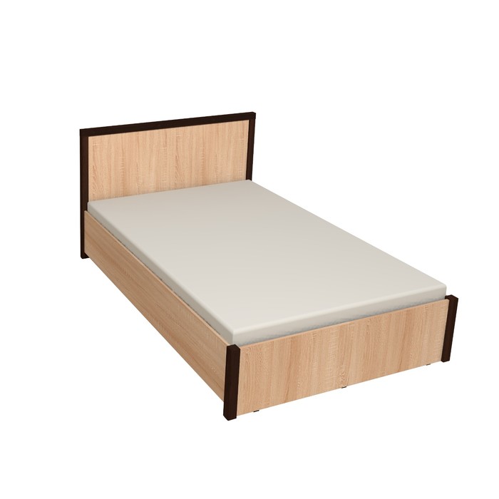 Кровать с ПМ Bauhaus 1400, с основанием, 2120х1480х1010, дуб сонома