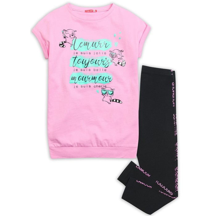 Комплект для девочки (туника, штаны), рост 104 см, цвет розовый