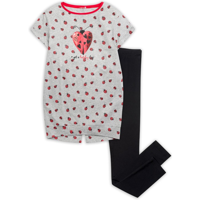 Комплект для девочки (туника, штаны), рост 158 см, цвет серый