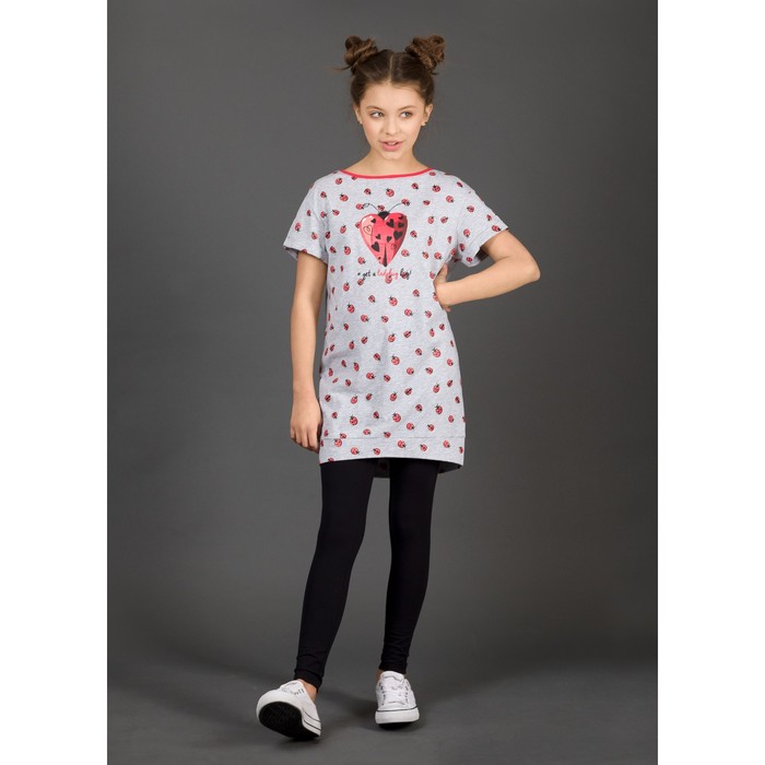 Комплект для девочки (туника, штаны), рост 158 см, цвет серый