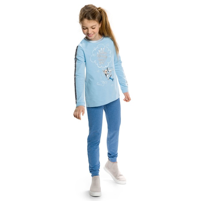 Комплект для девочки (туника, штаны), рост 116 см, цвет голубой