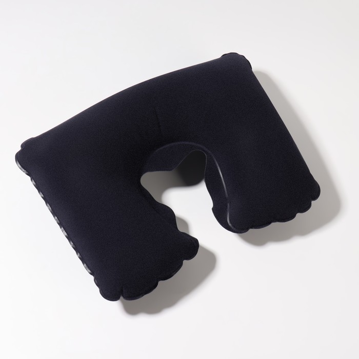 Подушка для шеи дорожная, надувная, 38 × 24 см, цвет синий