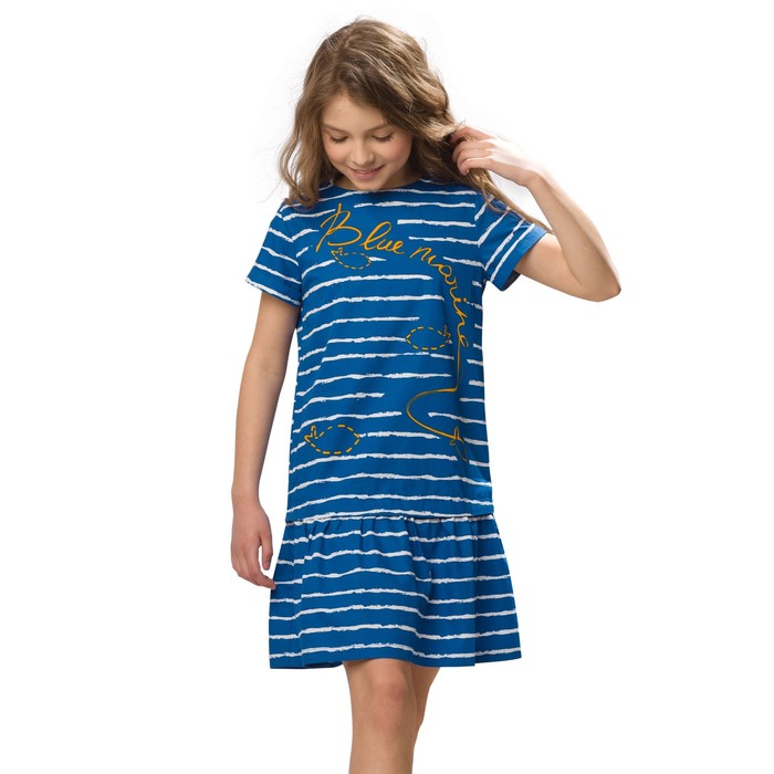 Платье для девочки, рост 122 см, цвет индиго