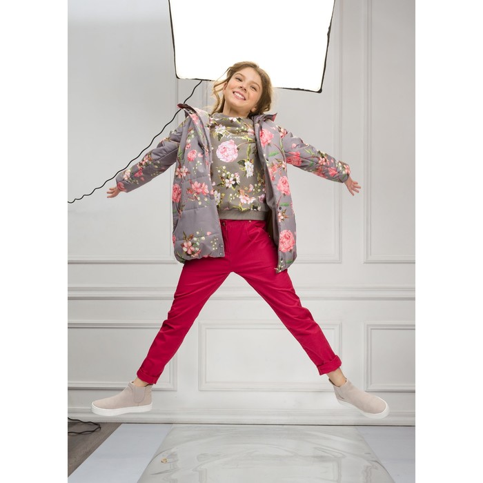 Брюки для девочки, рост 134 см, цвет малиновый