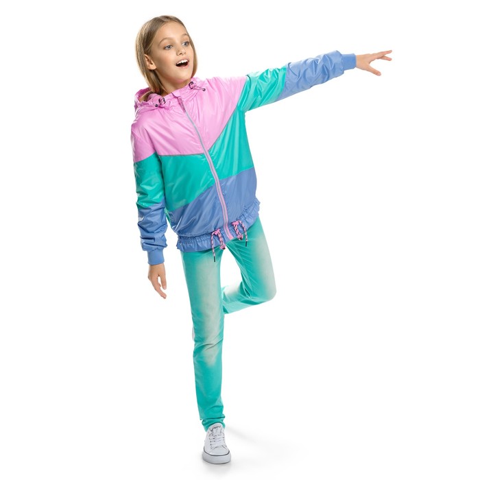 Ветровка для девочки, рост 140 см, цвет розовый