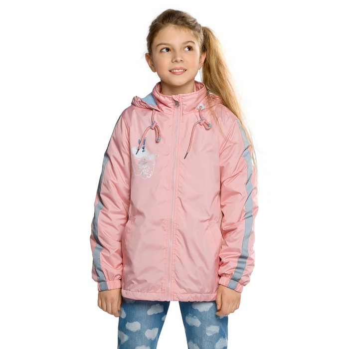 Ветровка для девочки, рост 122 см, цвет персиковый