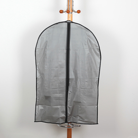 Чехол для одежды плотный Доляна, 59×89 см, PEVA, цвет серый