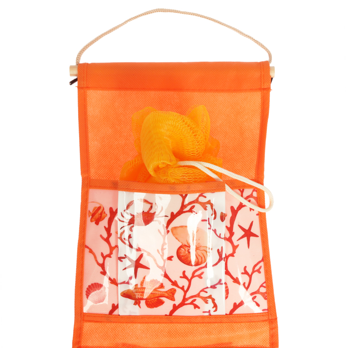 Подарочный набор "Исполнения желаний": кармашек подвесной пластиковый на 3 отделения и мочалка