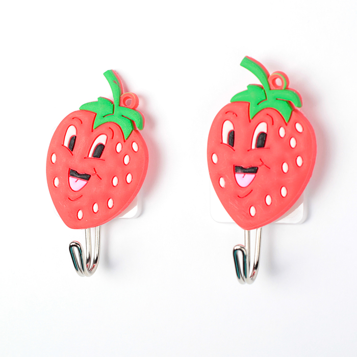 Набор крючков на липучке "Клубника", 2 шт МИКС