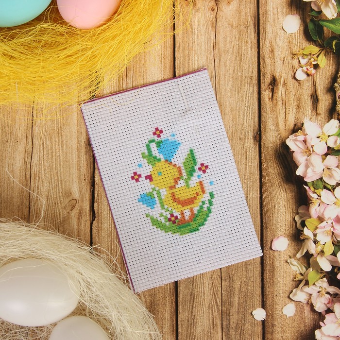 Вышивка крестиком в фетровой рамке "Цыплёнок"