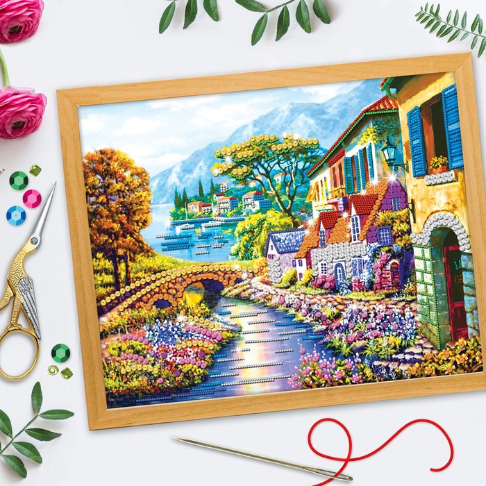 Вышивка бисером и пайетками "Осень", 28 х 35 см