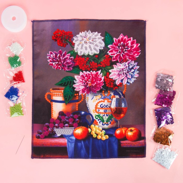 Вышивка бисером и пайетками "Натюрморт", 28 х 35 см