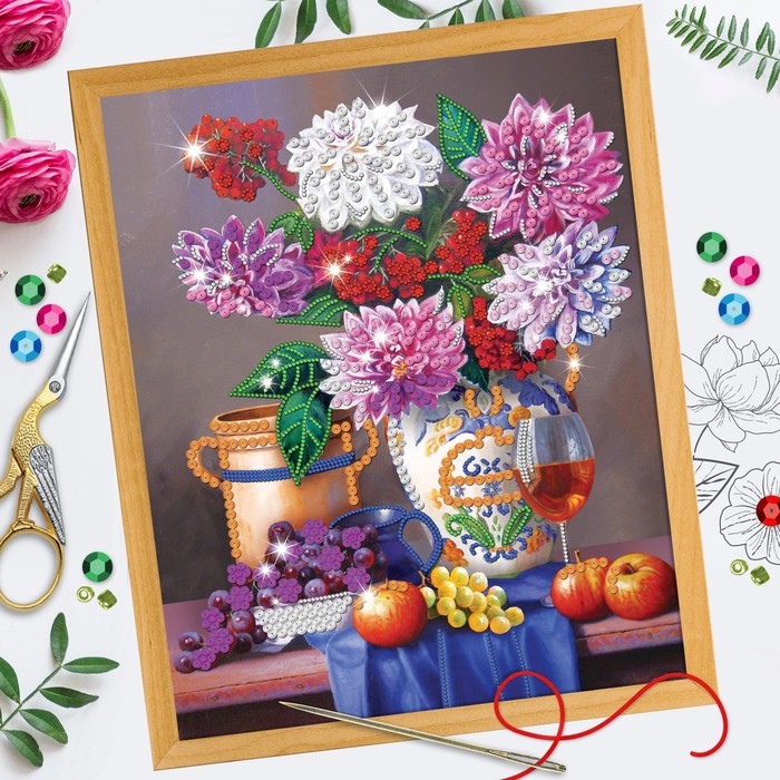 Вышивка бисером и пайетками "Натюрморт", 28 х 35 см
