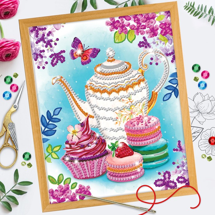 Вышивка бисером и пайетками "Сладкое настроение", 28 х 35 см