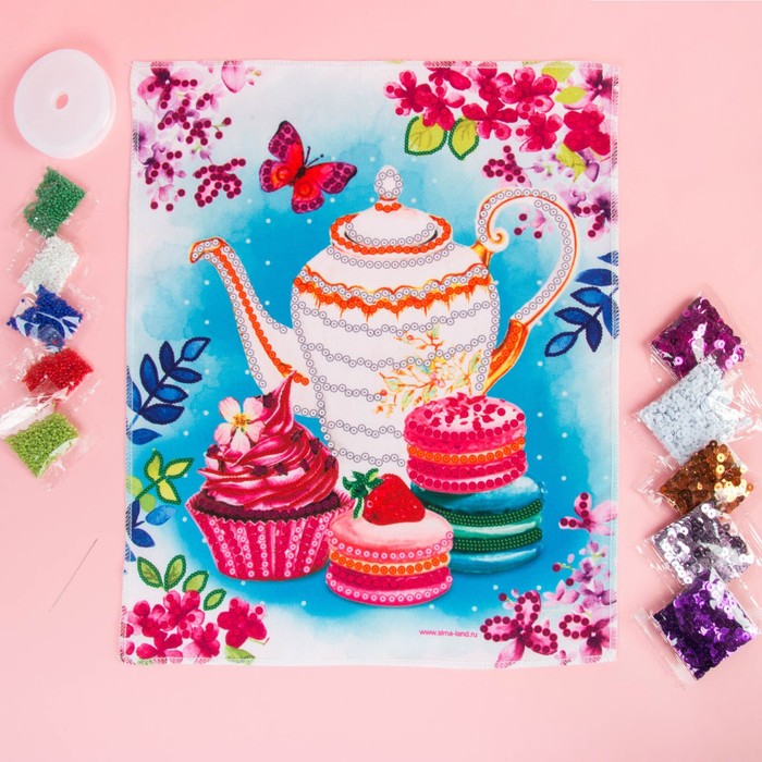 Вышивка бисером и пайетками "Сладкое настроение", 28 х 35 см