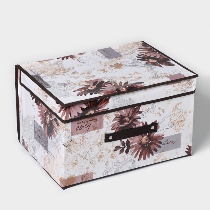 Короб для хранения с крышкой «Астра», 40×30×25 см, цвет коричневый