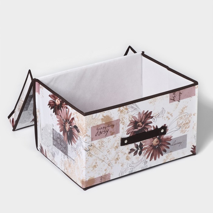 Короб для хранения с крышкой «Астра», 40×30×25 см, цвет коричневый