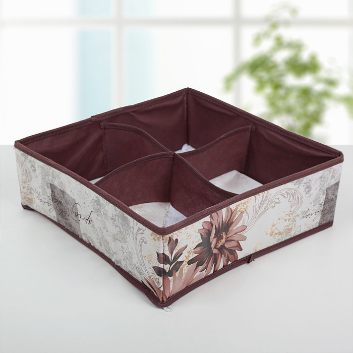 Органайзер для белья, 4 ячейки, 29х29х10 см "Астра"