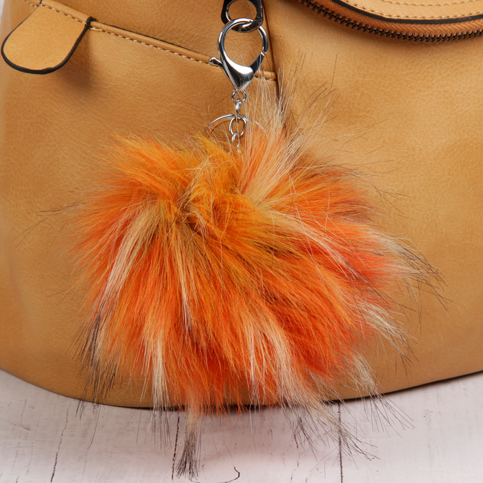 Пушистик на кольце "Шар разноцветный градиент" МИКС 10х10 см