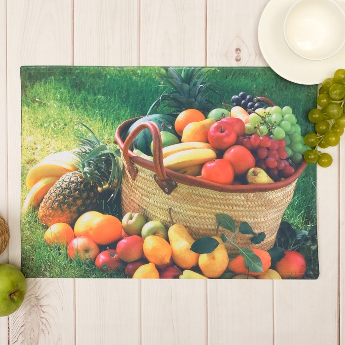 Салфетка на стол "Фрукты" 43 х31 см, полиэстер
