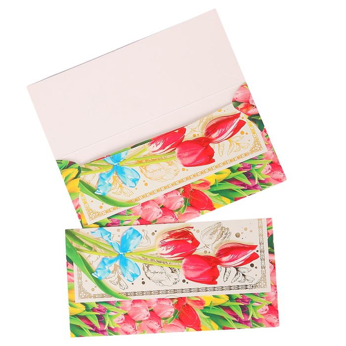 Конверт для денег "Универсальный" тюльпаны