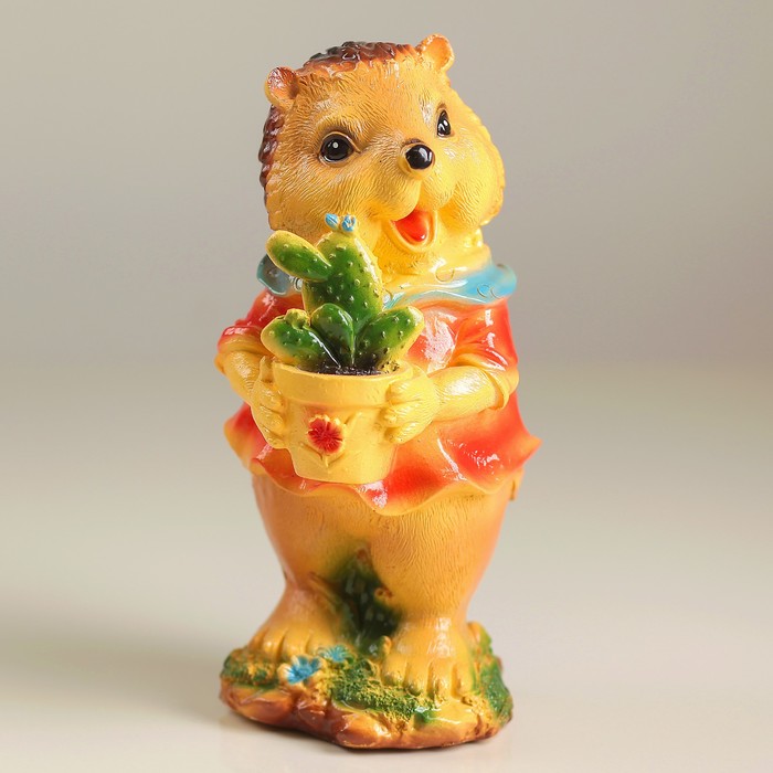 Садовая фигура "Еж с кактусом" 24х10х12см