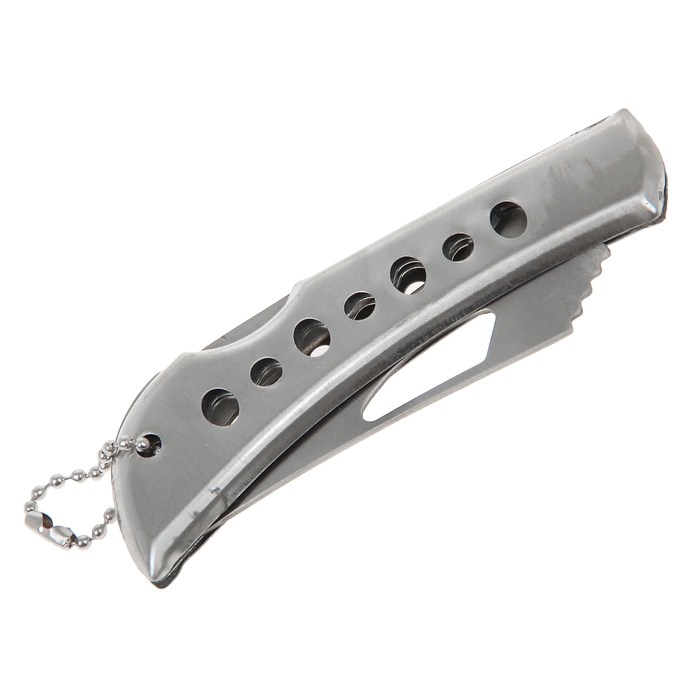 Нож складной неавтоматический с фиксатором, рукоять с геометрическими вырезами