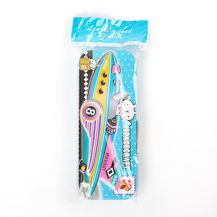 Пенал школьный металл МИКС Самолет