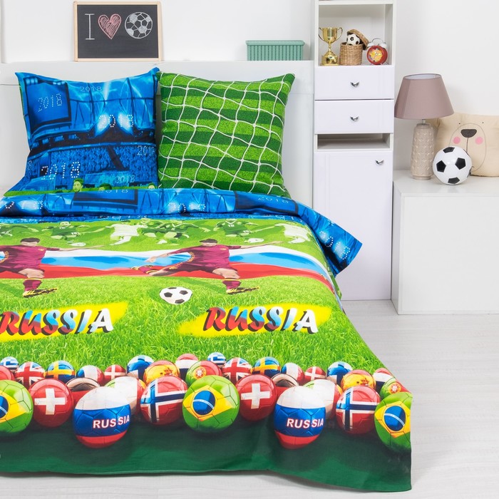 КПБ 1,5сп Артпостелька Матч 143*215см, 150*214см, 70*70см 2шт бязь хл.100%