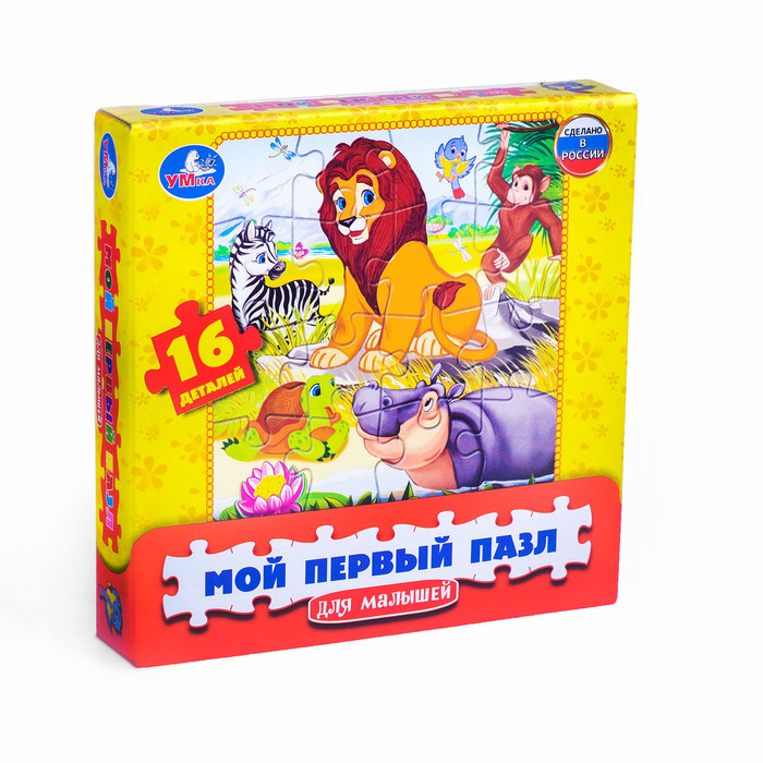 Пазл "Мультяшные животные", 16 элементов