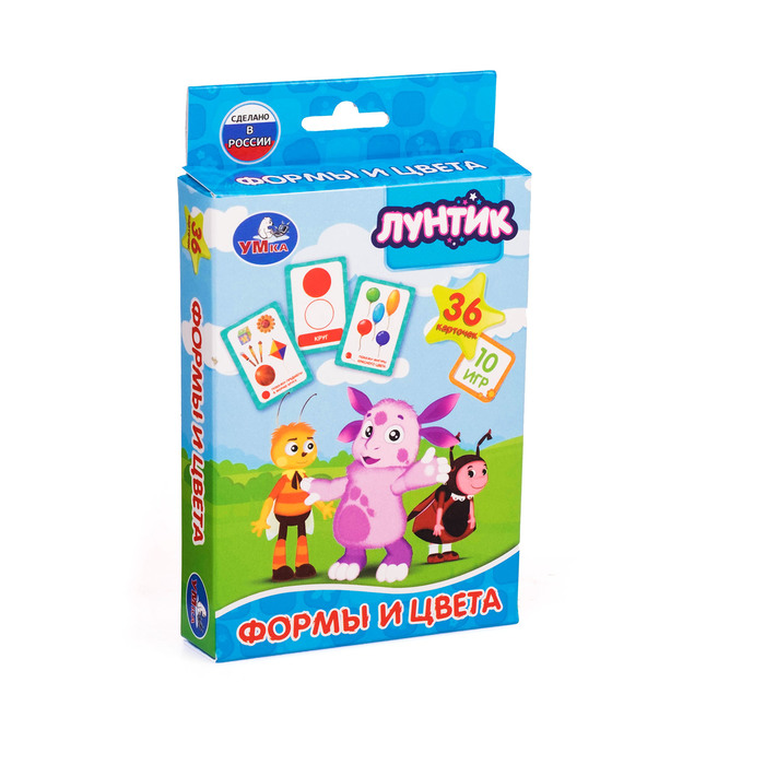 Карточки развивающие "Лунтик Формы и цвет" 36 карточек 4690590125182
