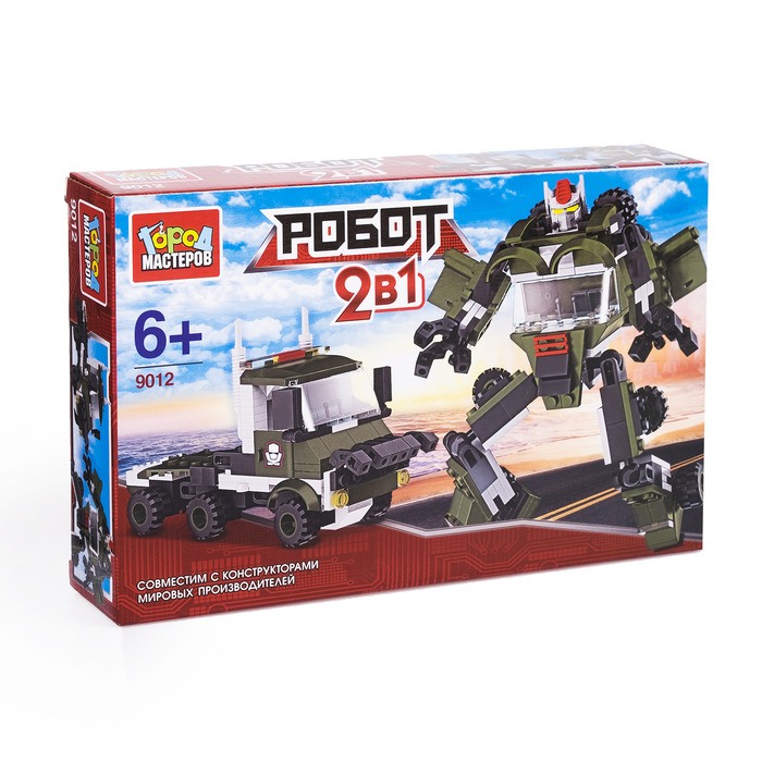 Конструктор 2 в 1 "Робот и грузовик", 150 деталей