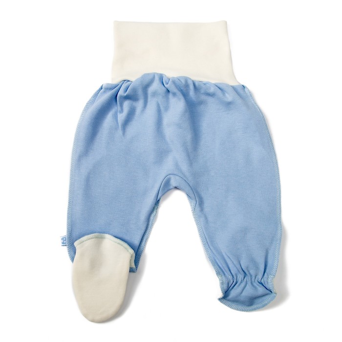 Ползунки для мальчика, рост 62 см, цвет голубой/молочный M055011Y62_М