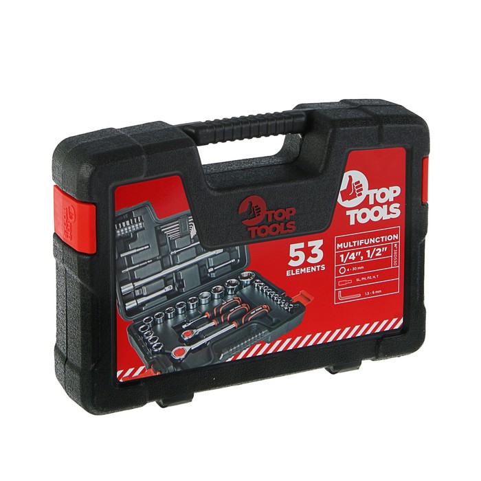 Набор бит и головок Top Tools, 1/4", 1/2" 53 шт.