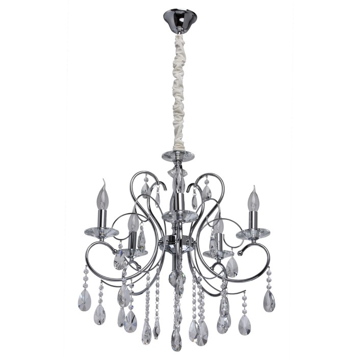 Люстра подвесная "Адель" 5x40W E14 хром 56x56x136см